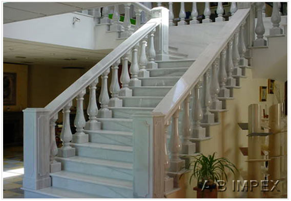 White Marble Stair Treads